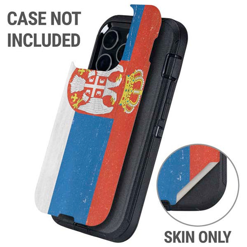 Serbia Flag Distressed Otterbox Defender iPhone Skin